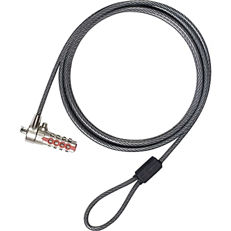Targus® DEFCON T-Lock Serialized Combo Cable Lock, 6.5'