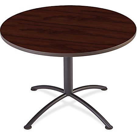 Iceberg iLand Round Hospitality Table - Round Top - 1.13" Table Top Thickness x 42" Table Top Diameter - 29" Height - Assembly Required - Laminated, Mahogany - Particleboard