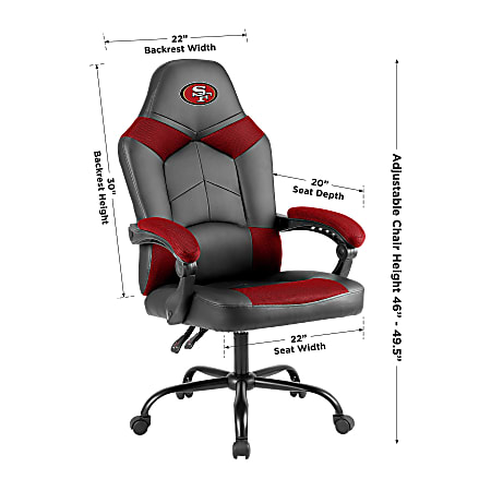 Imperial Adjustable Oversized Vinyl High Back Office Task Chair NFL San Francisco 49ers BlackRed Office Depot