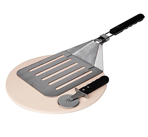 Mind Reader Round Cooking Stone Kit, 3/8”H x 13-1/16”W x 13-1/16”D, Brown