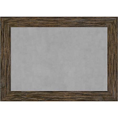 Amanti Art Magnetic Bulletin Board, Steel/Aluminum, 43" x 31", Fencepost Brown Wood Frame