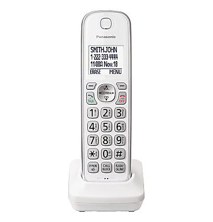 Panasonic® Additional Cordless Phone Handsets For TGD633W/TGD632W Series, White, Pack Of 5 Handsets, KX-TGDA63W