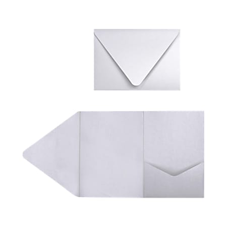 LUX Pocket Invitations, A7, 5" x 7", Silver Metallic, Pack Of 30