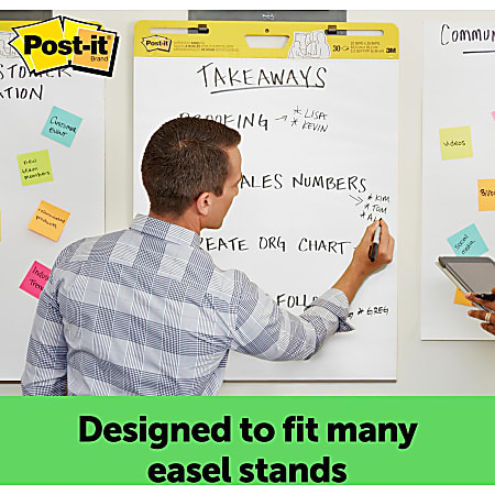 Pack-n-Tape  Post-it® Super Sticky Easel Pad, 560 VAD 6PK, 25 in x 30 in  (63.5 cm x 76.2 cm), 6/pack