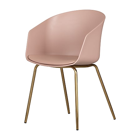 South Shore Flam Chair With Metal Legs, Pink/Gold