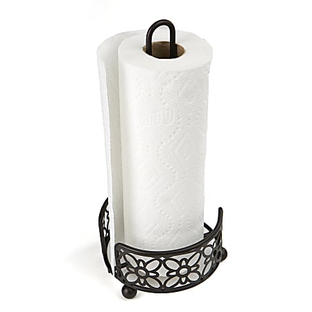 Mind Reader Freestanding Metal Paper Towel Holder, Black