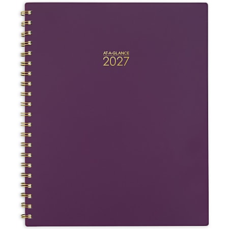 AT-A-GLANCE® Harmony 2027 Weekly Monthly Planner, Mulberry, Large, 8 1/2" x 11"