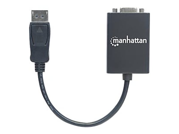 Manhattan DisplayPort to VGA Converter Cable - 5.91" DisplayPort/VGA Video Cable for Monitor, Video Device, Projector, Notebook, Desktop Computer - First End: 1 x DisplayPort Male Digital Video - Second End: 1 x HD-15 Female VGA - 1.35 GB/s