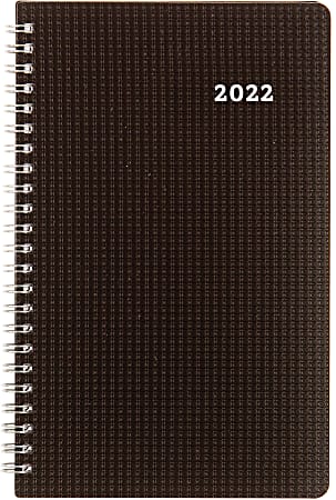 Brownline® DuraFlex Weekly Planner, 5" x 8", Black, January To December 2022, CB75V.BLK