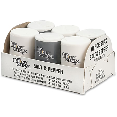 Office Snax® Mini Salt & Pepper Set, Set Of 6 Shakers