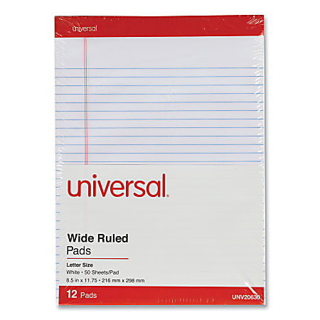 Universal® Scratch Pads, Unruled, 8-1/2 x 11, White, 6 1