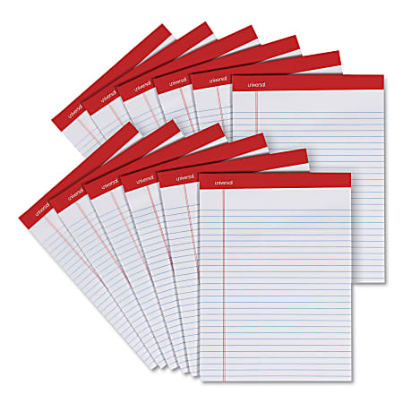 Universal Perforated Ruled Writing Pads WideLegal Rule 8 12 x 11