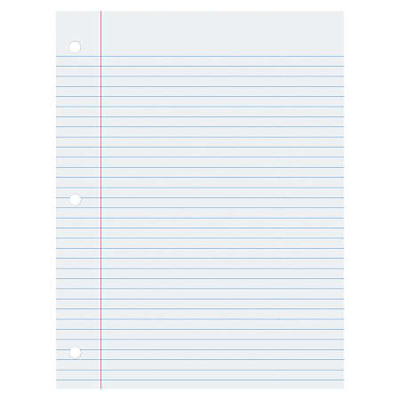 Pacon® Filler Paper, 8" x 10-1/2", College Rule, White, Pack of 100 Sheets