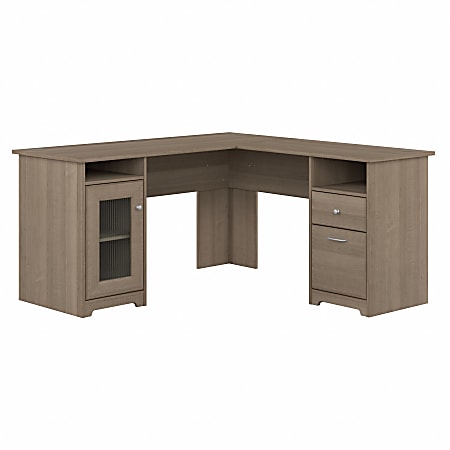 Bush Business Furniture Cabot 60"W L-Shaped Corner Desk, Ash Gray, Standard Delivery