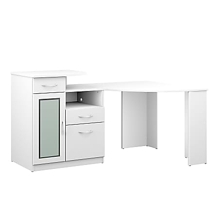 Bush Furniture Vantage Corner Desk, Pure White, Standard Delivery