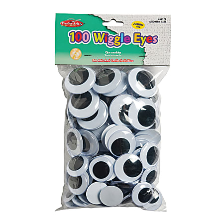 Charles Leonard Jumbo Round Wiggle Eyes Assorted Colors And Sizes 100 Per  Bag Pack Of 2 Bags - Office Depot