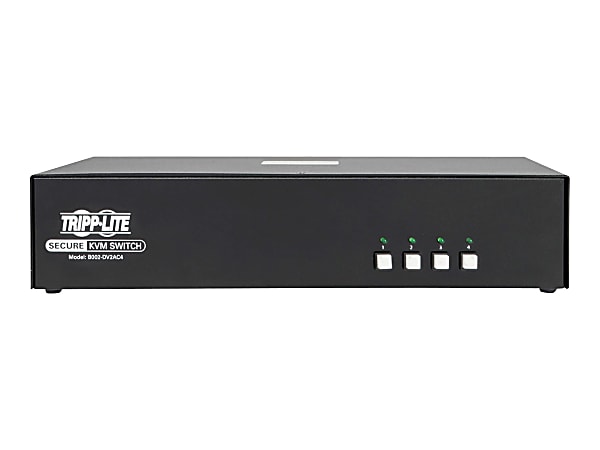Tripp Lite Secure KVM Switch, Dual Monitor, DVI to DVI - 4-Port, NIAP PP3.0 Certified, Audio, CAC Support - KVM / audio switch - 4 x KVM / audio - 1 local user - desktop - TAA Compliant