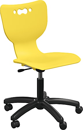 MooreCo Hierarchy Armless Mobile Chair With 5-Star Base, Hard Casters, Yellow/Black