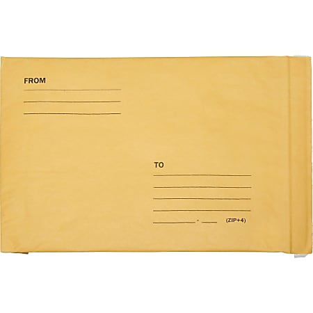 SKILCRAFT® Kraft Lightweight Cushioned Mailers, 9 1/2" x 14 1/2", Kraft, Pack Of 100 (AbilityOne 8105-00-117-9872)