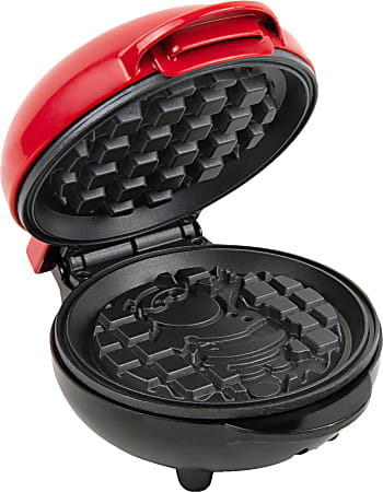 Nostalgia MyMini Personal Electric Waffle Maker, 3-3/4”H x 6-1/2”W x 5-1/4”D, Red Santa Claus