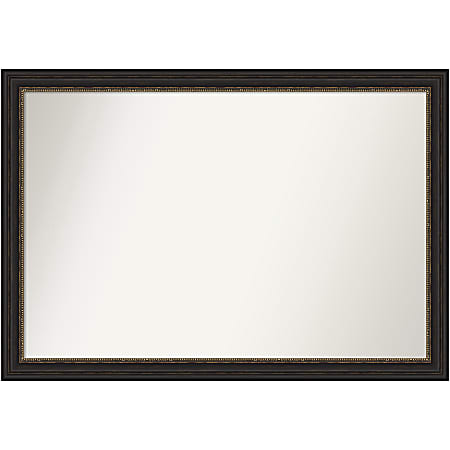 Amanti Art Narrow Non-Beveled Rectangle Framed Bathroom Wall Mirror, 27-1/2” x 39-1/2”, Accent Bronze