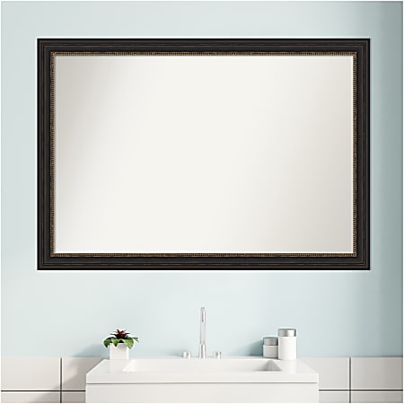 Amanti Art Narrow Non Beveled Rectangle Framed Bathroom Wall Mirror 27 ...