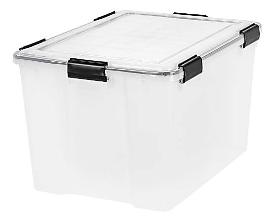 IRIS® Weatherpro® Plastic Storage Container With Latch Lid, 14 1/2" x 17 3/4" x 23 5/8", Clear