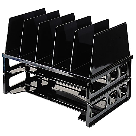 OIC® Tray/Sorter Combo, Letter Size, 10 1/4"H x 13 1/2"W x 9"D, Black