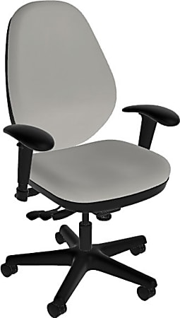 Sitmatic GoodFit Multifunction High-Back Chair With Adjustable Arms, Gray Polyurethane/Black