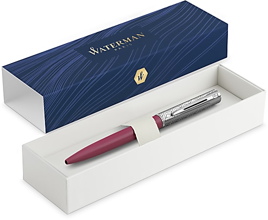 Waterman® Allure Deluxe Ballpoint Pen, Medium Point, 0.7 mm, Pink Lacquer Barrel, Blue Ink