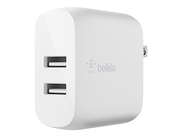 Belkin 24-Watt Dual Port USB Wall Charger, White