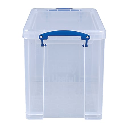 4 x Really Useful 9 Litre Storage Boxes Clear Plastic With Lid Box Heavy Duty