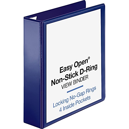 Sparco Easy-Open Nonstick View 3-Ring Binder, 2" D-Rings,