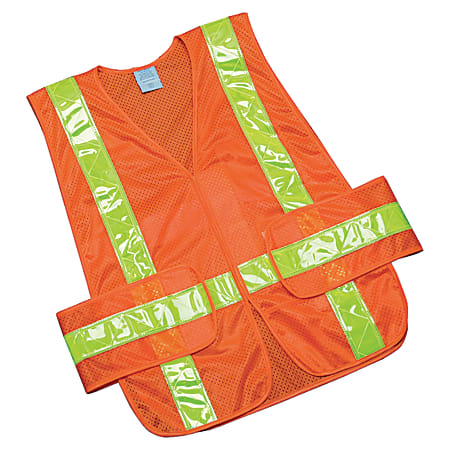SKILCRAFT® 360? Visibility Safety Vest, One Size, Orange/Yellow (AbilityOne 8415-01-598-4873)