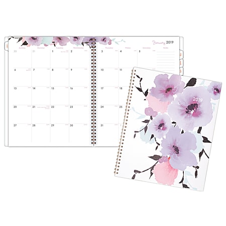 Cambridge® Monthly Planner, 8 1/2" x 11", Mina, January 2019 to December 2019