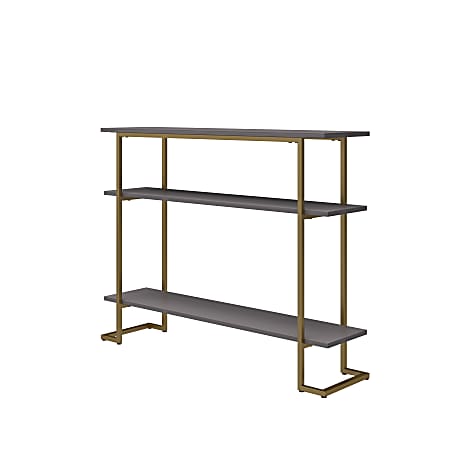 Ameriwood Home Jade Console Soft Table, 31"H x 39-3/8"W x 9-7/8"D, Gray/Gold