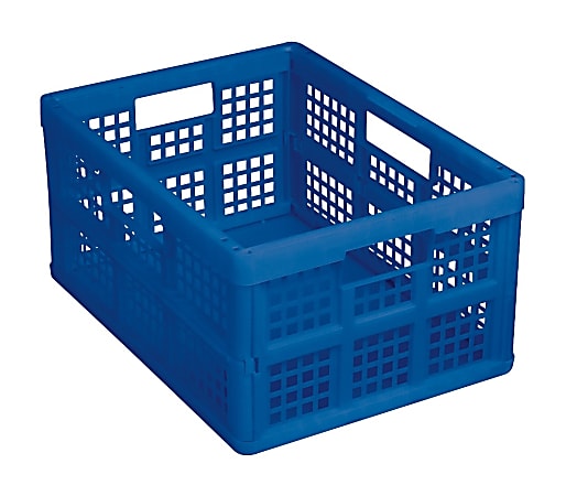 Really Useful Box® Folding Box, 32 Liters, 12 1/4"H x 15 5/16"W x 18 7/8"D, Blue