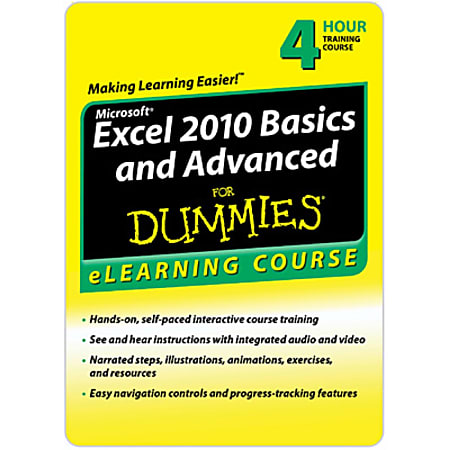 Excel 2010 Basics & Advanced For Dummies - 30 Day Access , Download Version