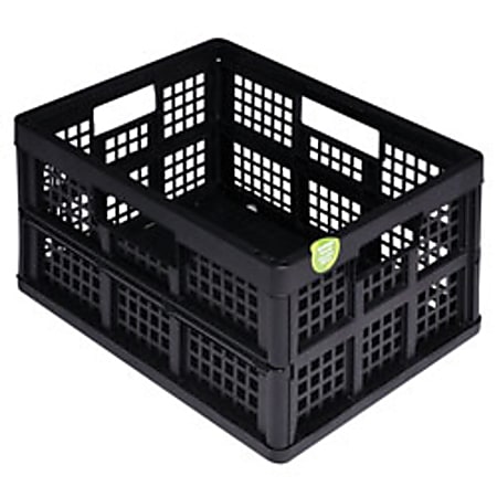 Really Useful Box® Collapsing Folding Crate, 32 Liters, 12 1/4"H x 15 5/16"W x 18 7/8"D, 100 Recycled, Black