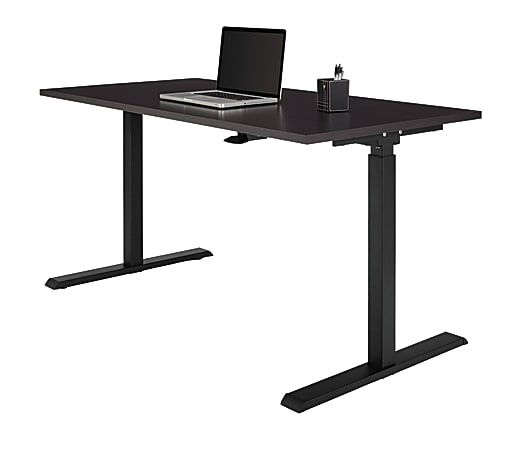 Realspace® Magellan 60"W Pneumatic Height-Adjustable Standing Desk, Espresso