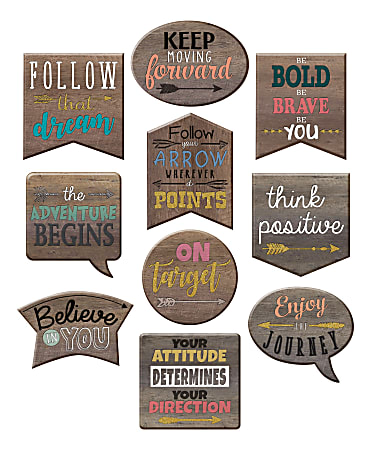 Teacher Created Resources Decorative Accents, 6", Home Sweet Classroom Positive Sayings, Pack Of 30 Accents