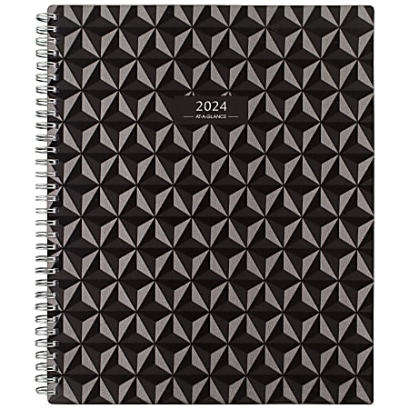 2024-2025 AT-A-GLANCE® Elevation Block-Format 13-Month Weekly/Monthly Planner, 8-1/2" x 11", Black, January 2024 to January 2025, 75950P05