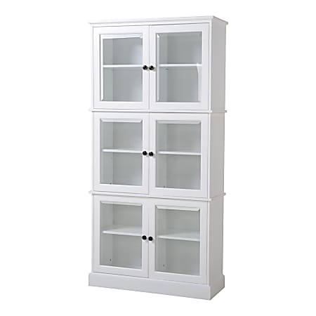 Homestar North America 6-Door Cabinet, 12 Shelves, FSC® Certified, White