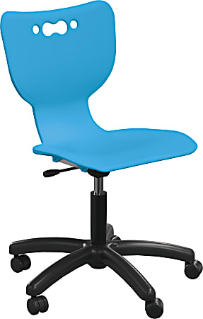 MooreCo Hierarchy Armless Mobile Chair With 5-Star Base, Soft Casters, Blue/Black