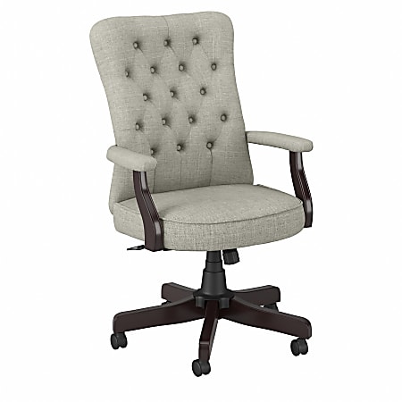 Grey button discount back office chair