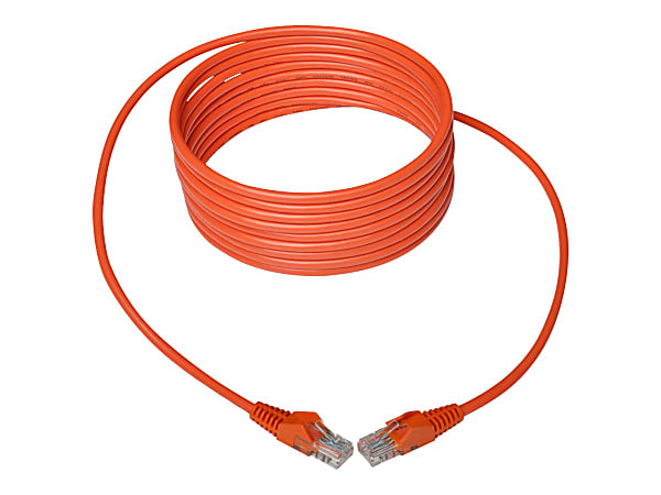 Tripp Lite 14ft Cat5 Cat5e Snagless Molded Patch Cable UTP Orange RJ45 M/M 14' - Category 5e for Network Device, Router, Switch, Printer, Server - 128 MB/s - 14 ft - Orange