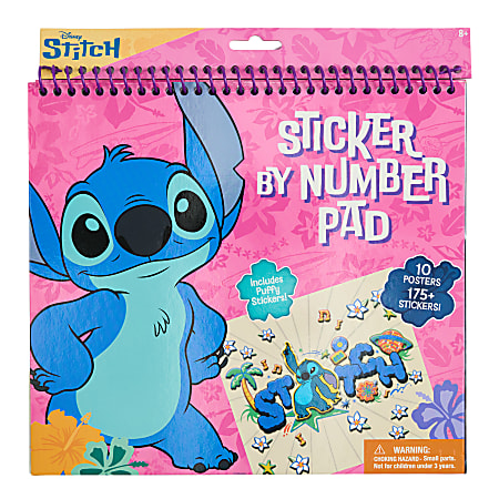 Innovative Designs Licensed Sticker by Number Pad, Disney Stitch, 10 Posters, 175+ Stickers, Quantity 1