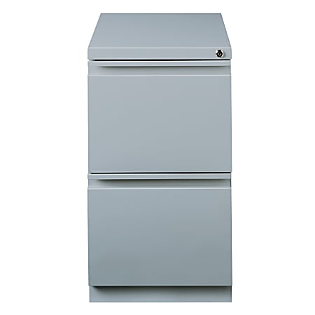 Hirsh® 20"D Vertical 2-Drawer Mobile Pedestal File Cabinet, Platinum