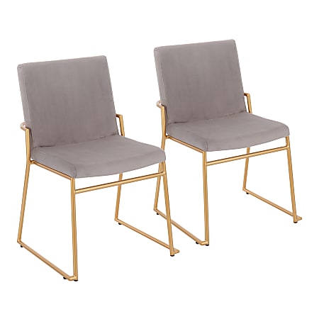 LumiSource Dutchess Contemporary Dining Chairs, Silver/Gold, Set
