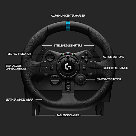 Logitech G923 Gaming PedalSteering Wheel - Office Depot